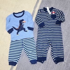 Carter's toddler boys set and overall (12m)